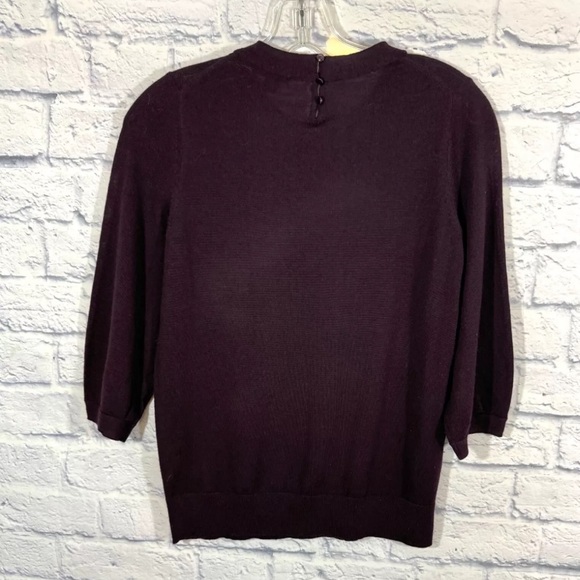 Vintage Ann Taylor Sweater 100% Extra Fine Merino Wool Size XS Petite 3/4 Sleeve - Picture 2 of 5